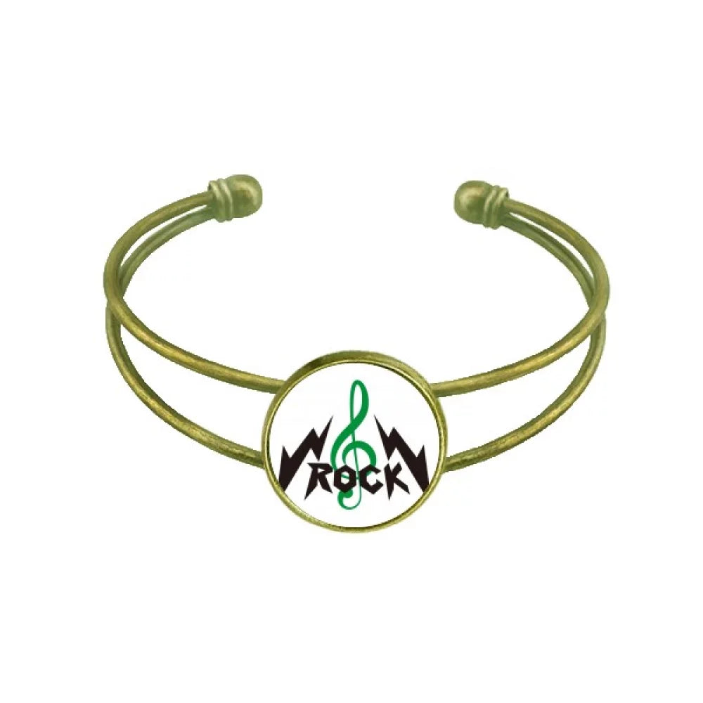Cuff Rock Jewelry Intense Retro High Roll Open Notes Bracelet Bangle