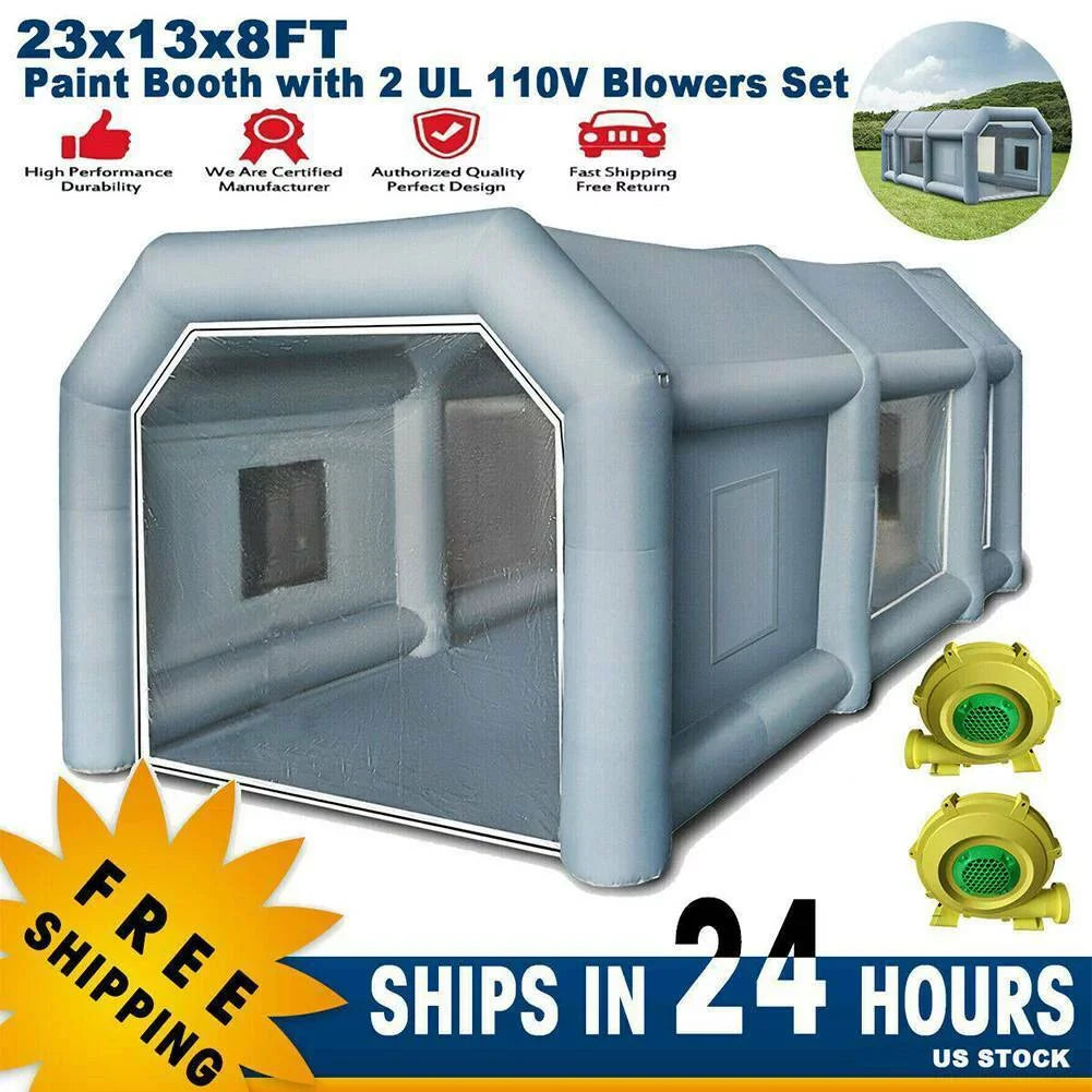 Inflatable 23x13x8FT Tent Portable Workstation Car Booth Paint Mobile Spray New