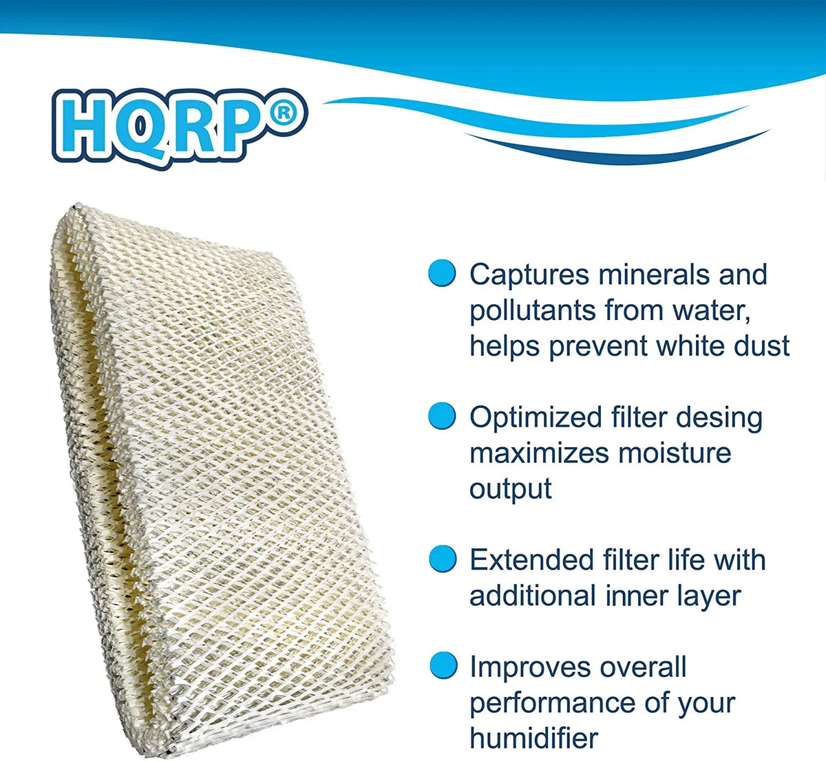 Bionaire Humidifiers BCM3855 HQRP Wick Filter BCM3656 fits Replacement BWF75 D 2-Pack for BCM3955 Filter