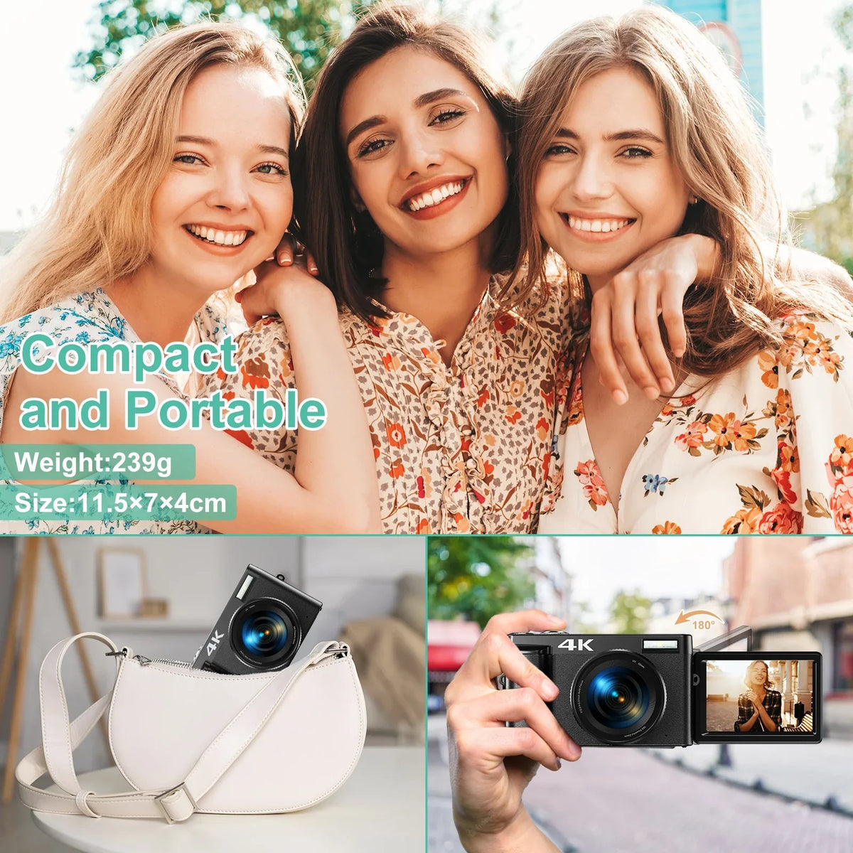 16X Autofocus Vlogging YouTube Video 48MP Camera Camera Digital 32GB for Card Cameras with Digital 4K Zoom Photography for