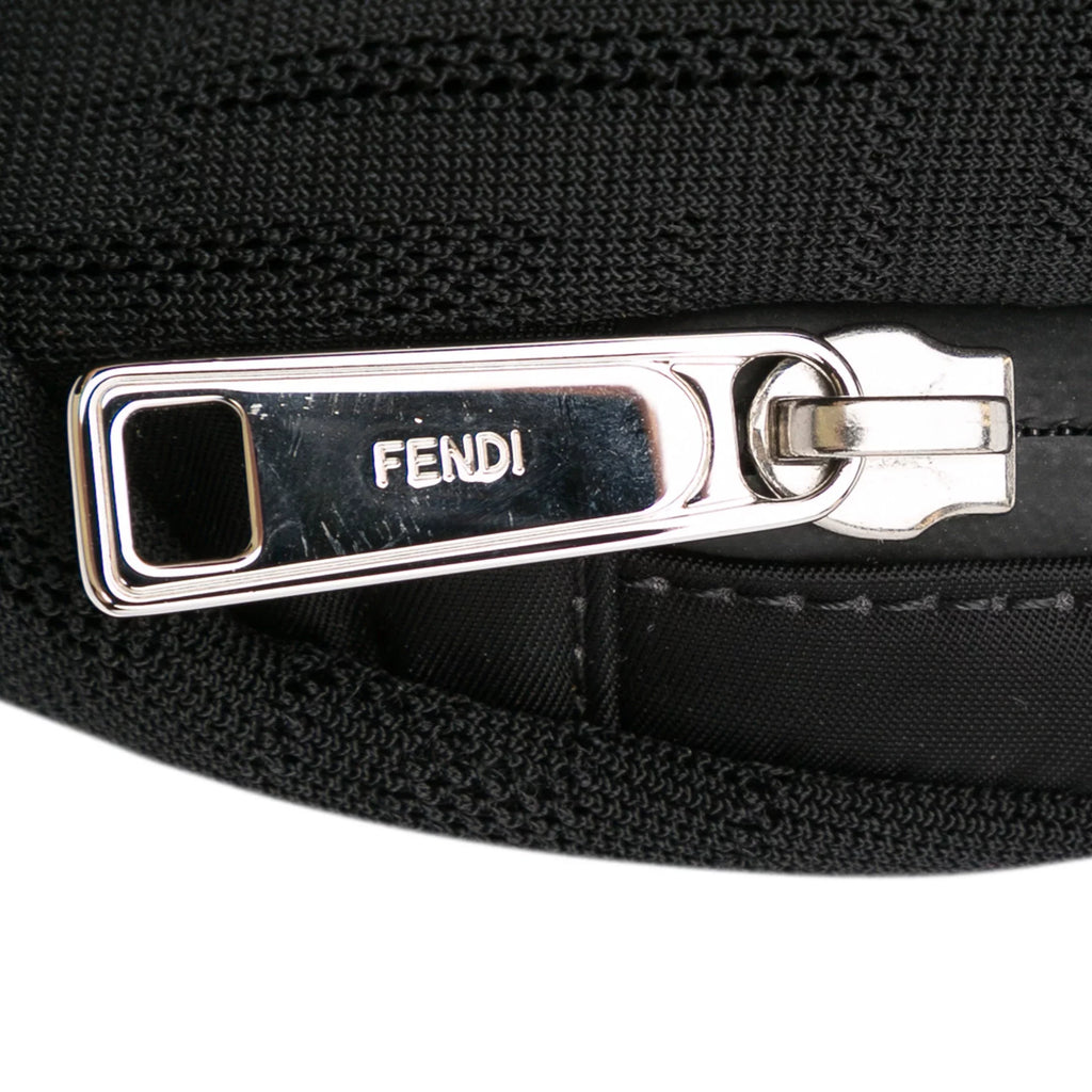 Black FF Belt Grace Pre-Owned Unisex Pocket Fabric Fendi Bag Authenticated Neoprene (Good) Vitello Knit Perforated