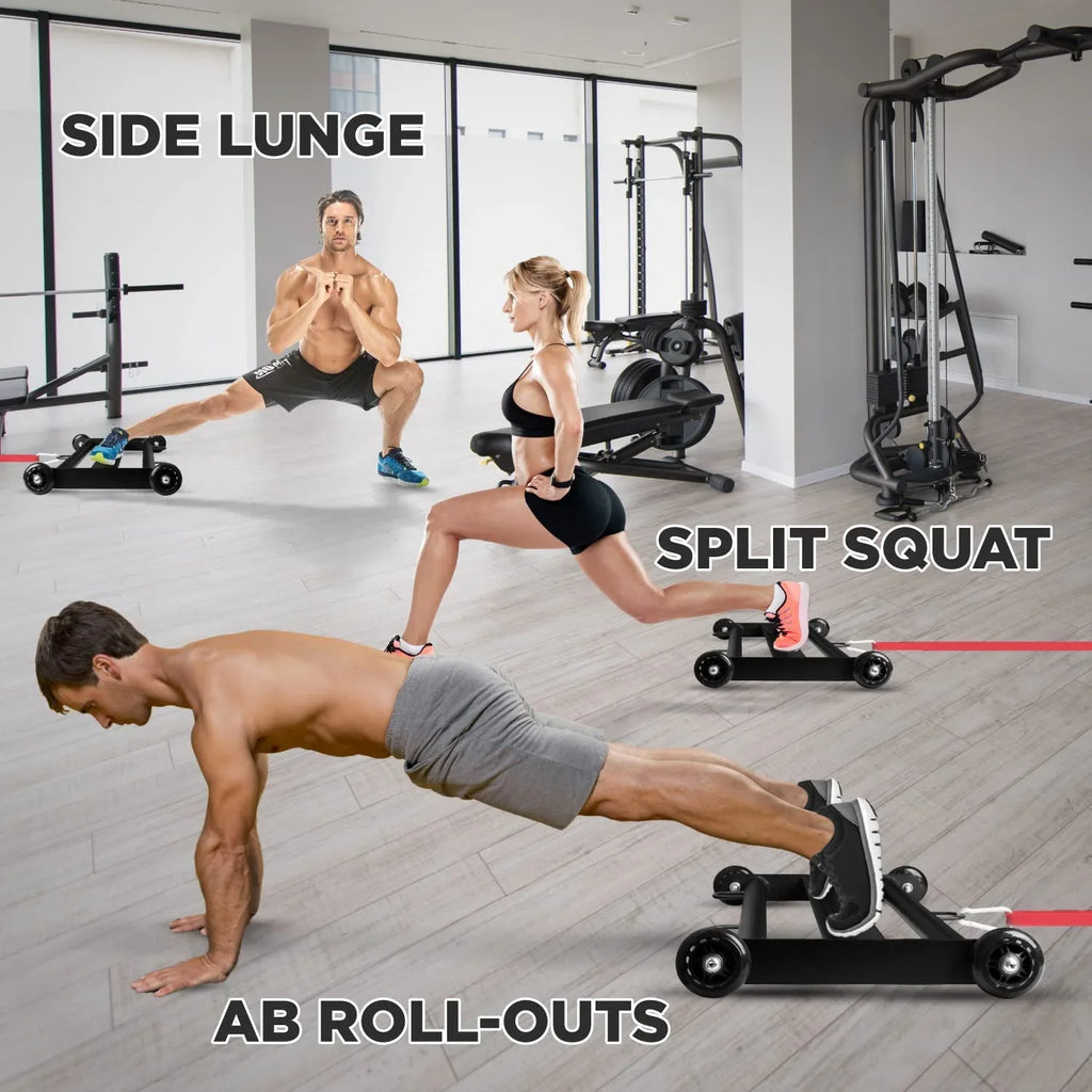 Wheels Booty Building,Black Glute Ham Glider, Yes4All Glute Gym Home Fitness, for Exercise Hamstring,