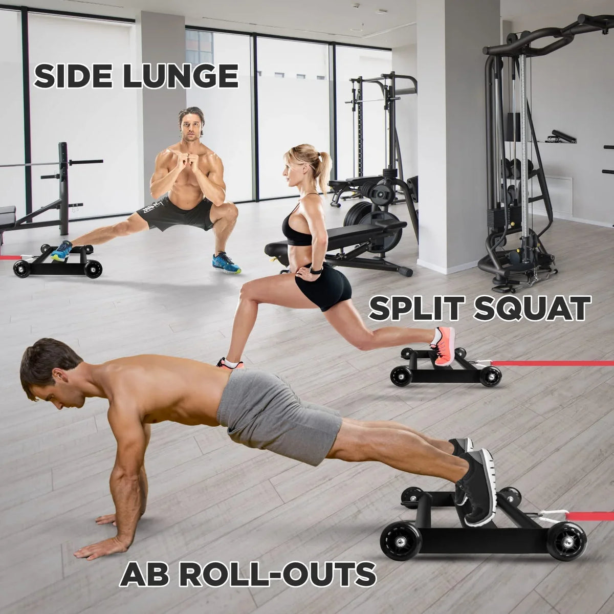 Wheels Booty Building,Black Glute Ham Glider, Yes4All Glute Gym Home Fitness, for Exercise Hamstring,