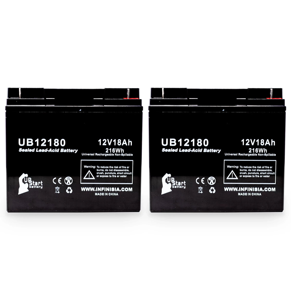 T4 Sealed 18Ah, Lead SLA) Compatible 18000mAh, AGM, Battery Acid BATTERIES UB12180 - Replacement (12V, - PICHER Terminal, 2x Battery Universal CFM12V18 EAGLE Pack