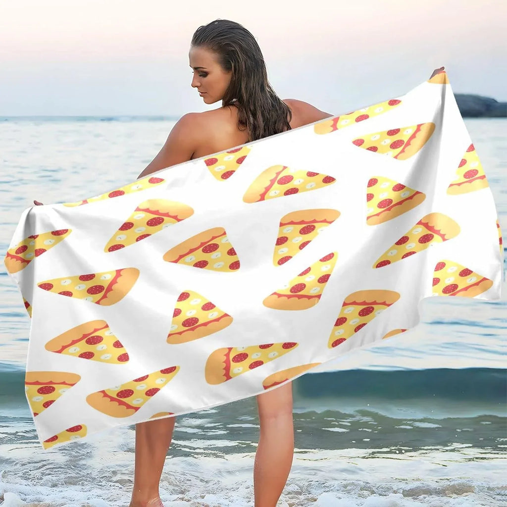 '- Pizza Lightweight Towels Compact Towel Towel Bestwell Oversized （573） Absorbent for Beach Holiday Camping Slices - Dry Super Quick Swimming Travel