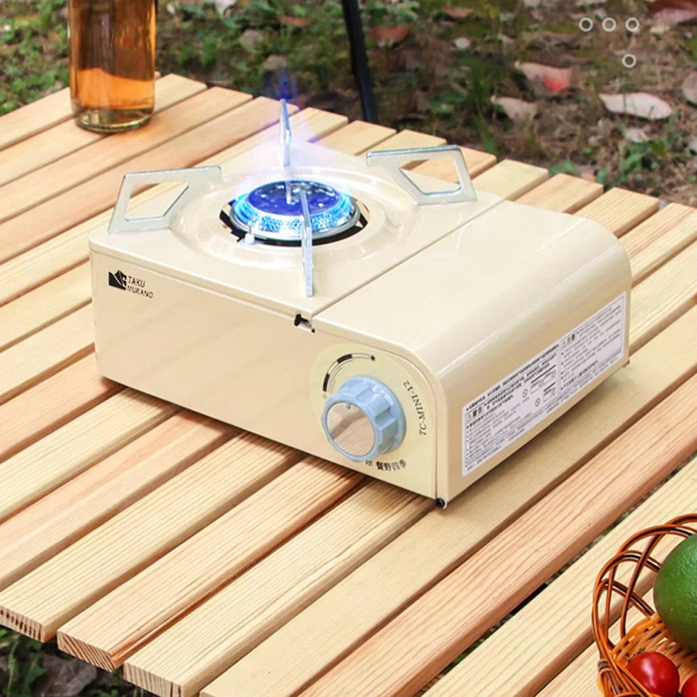 TAKU Cassette with Stove for Camping for Perfect MURANO Portable Piezo Stove Butanes Ignition - 2500W Cooking,