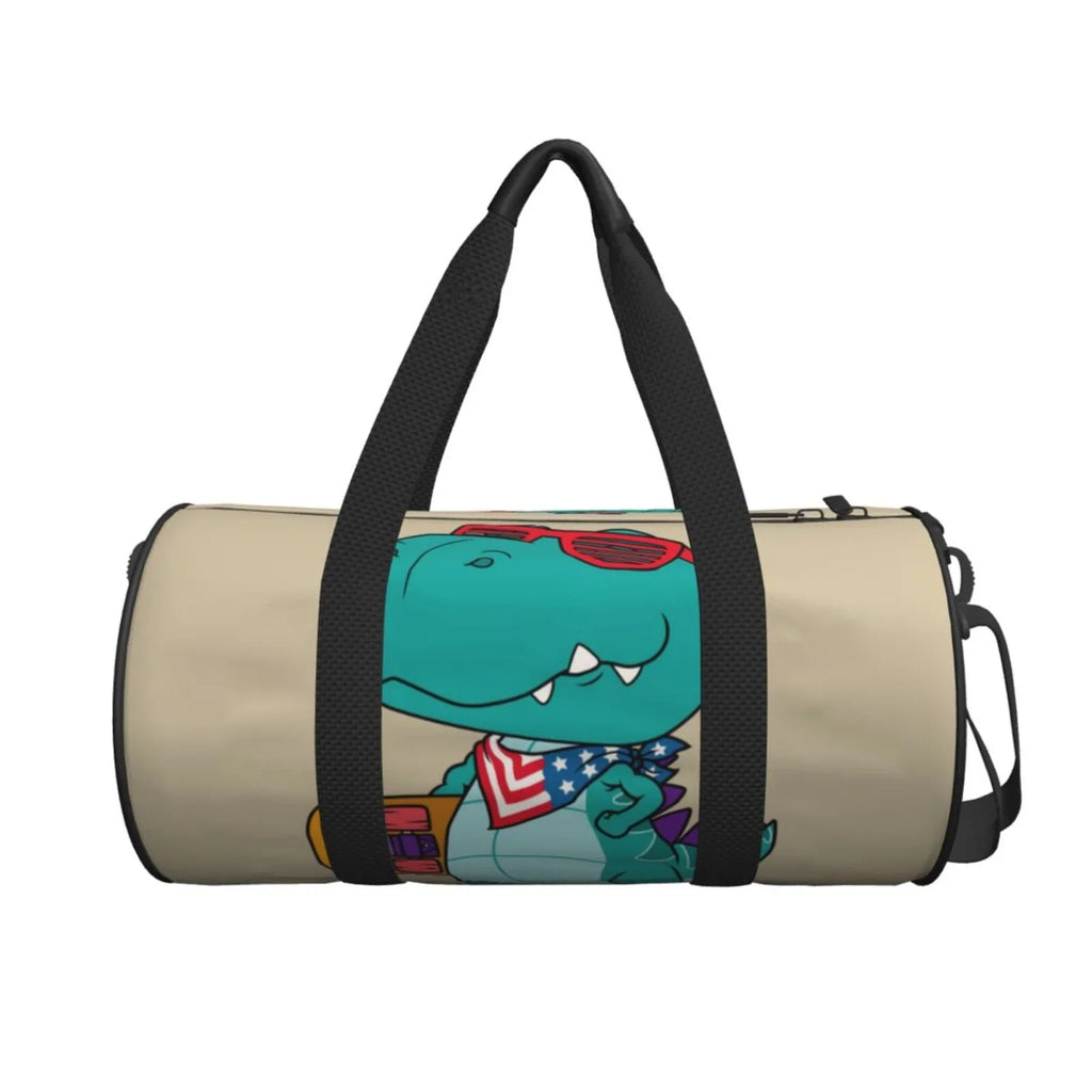 Gym Cool Sports Playing Large Compartment Skateboard Luggage Bag with Dino Capacity Waterproof Travel and Bag Bag Coaee Cylinder Pocket