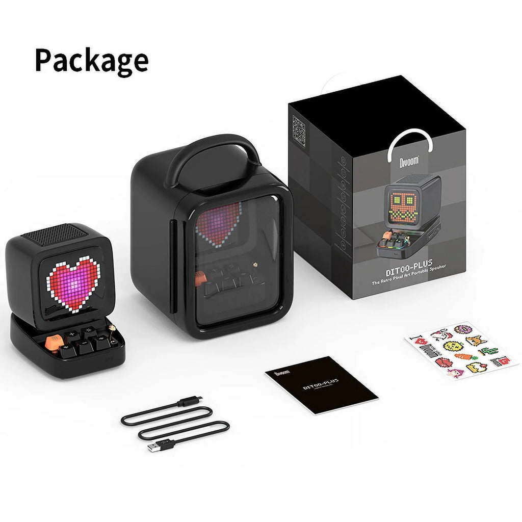 Pixel Speaker, 10W, Blutooth Art Ditoo Divoom Plus Black