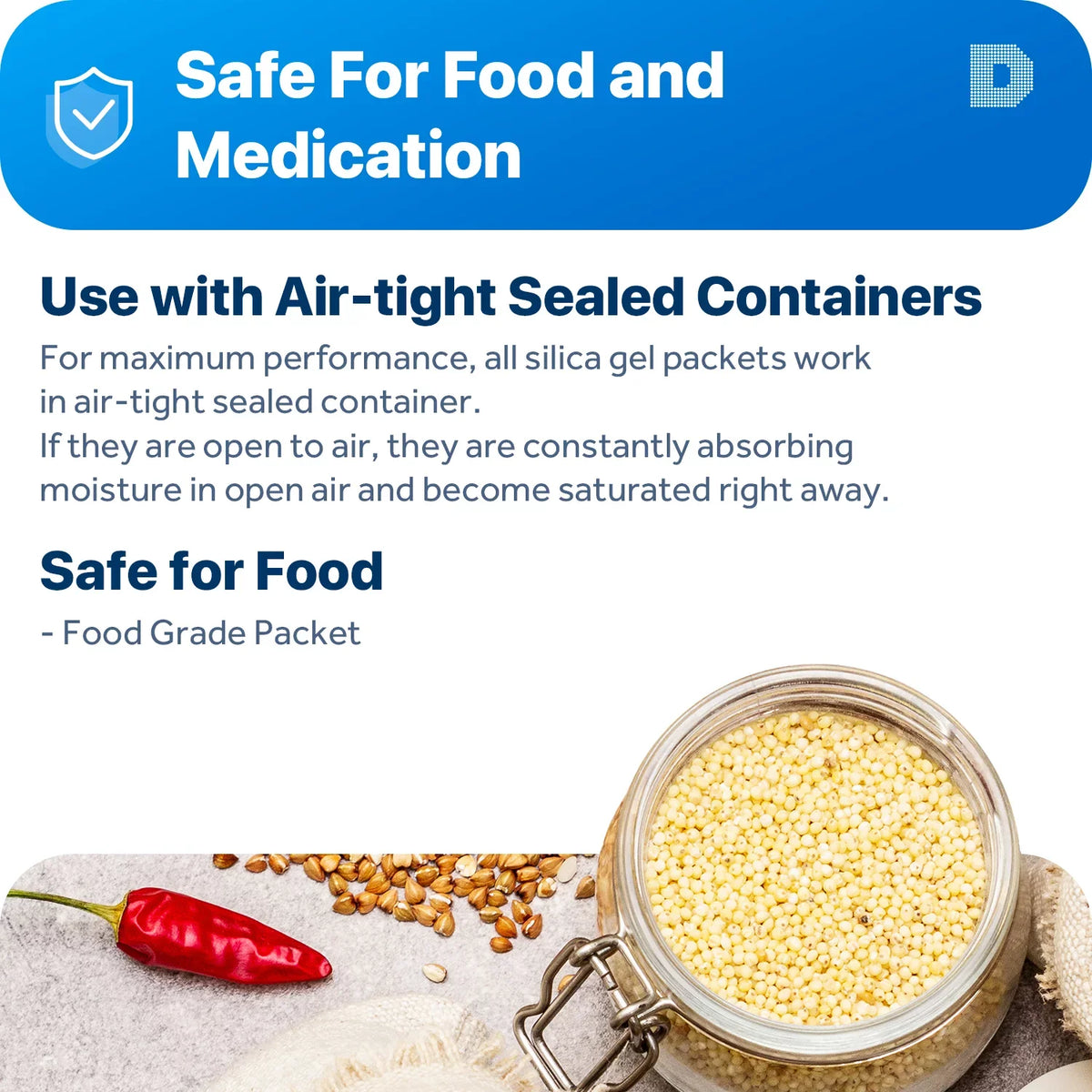Rechargeable Desiccant Premium Dehumidifiers & Gram Packets - Dry" Silica 50 Packs] [50 Fabric Gel "Dry