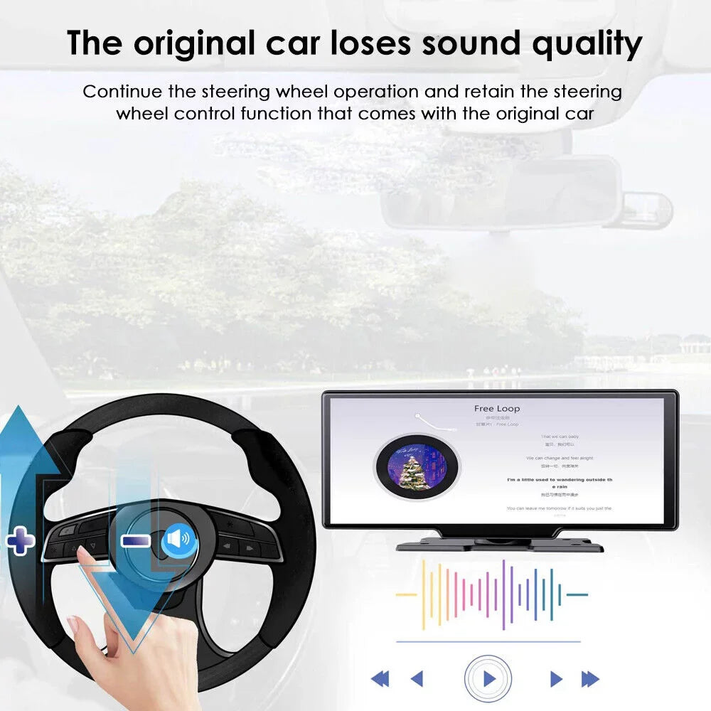 Dash Channel Wifi ". 2K Dual Camera 10.26'' Touch Auto Android DVR Jahy2Tech Wireless Screen Car