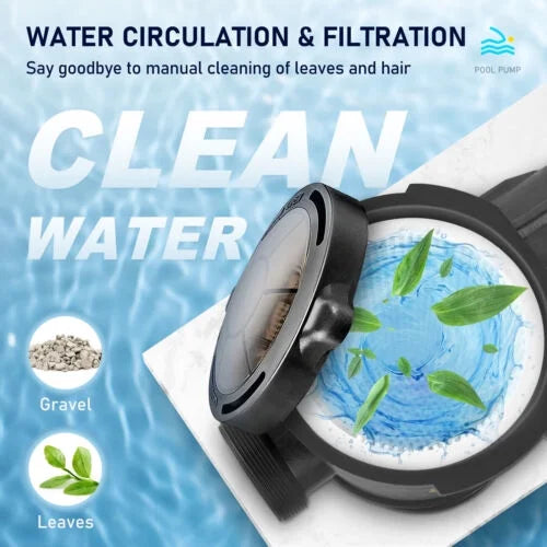 Pool Motor Filter Swimming Strainer 1.5HP 5547GPH Pump w/ Ground In/Above 41FT