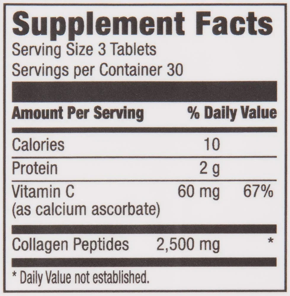 Collagen Revly 2500 Collagen 90 C, Tablets, Peptides Vitamin Serving, per 1 Peptides mg Month + Supply