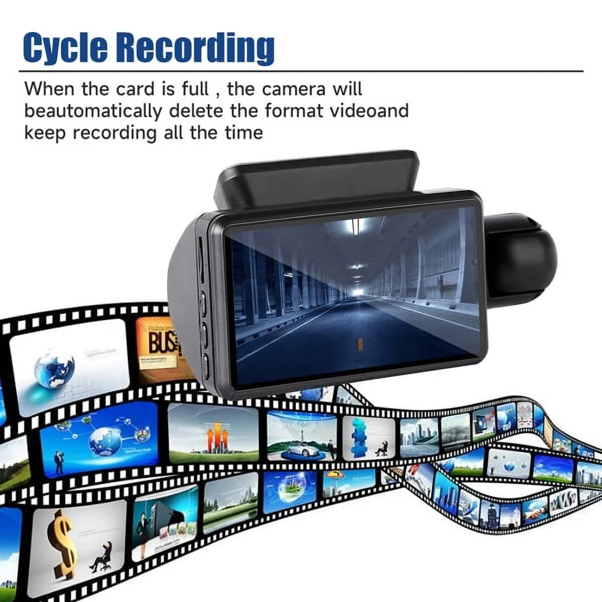Camera Recording, Vision Dash 170° G-Sensor Night Rear, Front and Loop Wide Angle, 1080P Dash Cam SYTHERS