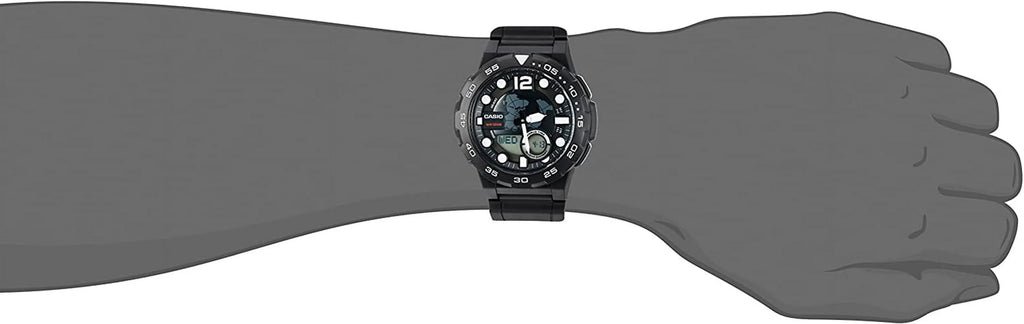 Watch, Men's Ana-Digi Black, Dive AEQ100W-1AVCF design