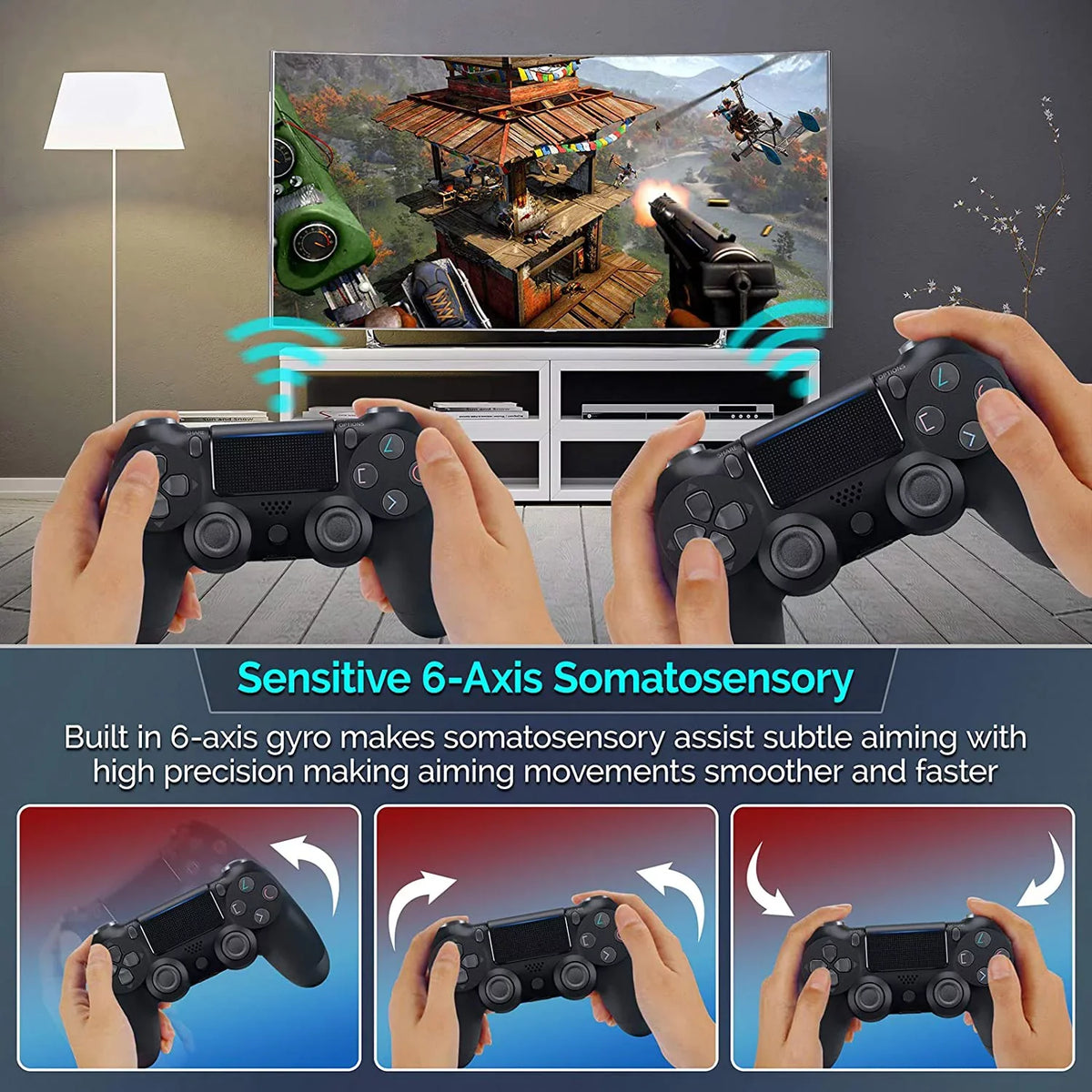 with (Black) Battery/Built-In Wireless PRO Slim Nuc HP 1;000 Plus Compatible BlueTooth GamePad Intel Speaker/Gyro/Remote Controller