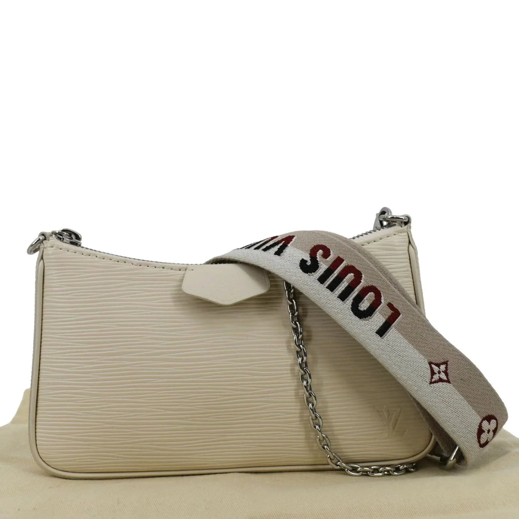 On Shoulder Easy Epi Pre-owned Pouch Strap Bag Cream Leather