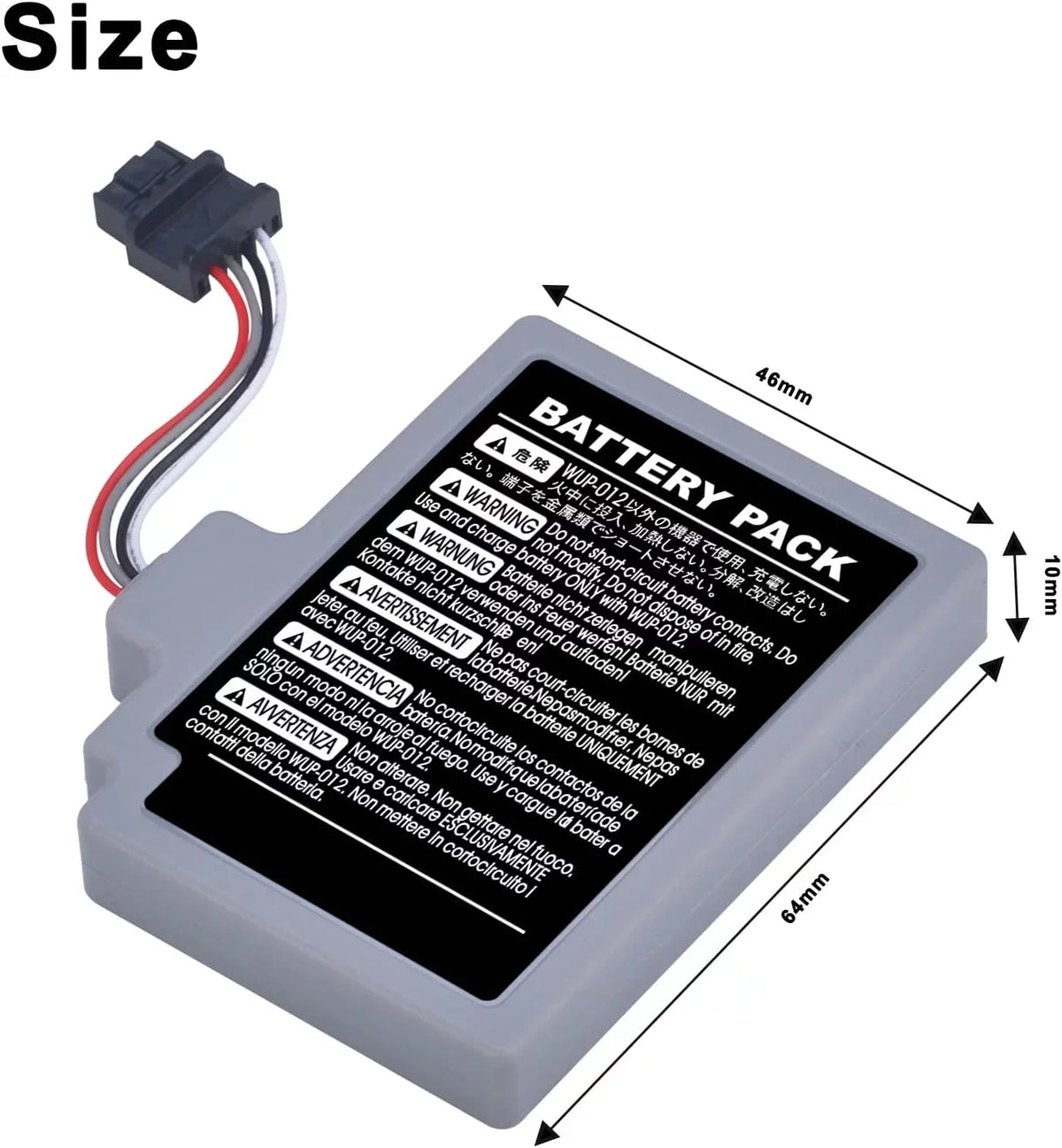 y Gamepad Replacement U Wii WUP-012, 2000mAh Pack WUP-010 Nintendo Rechargeable for
