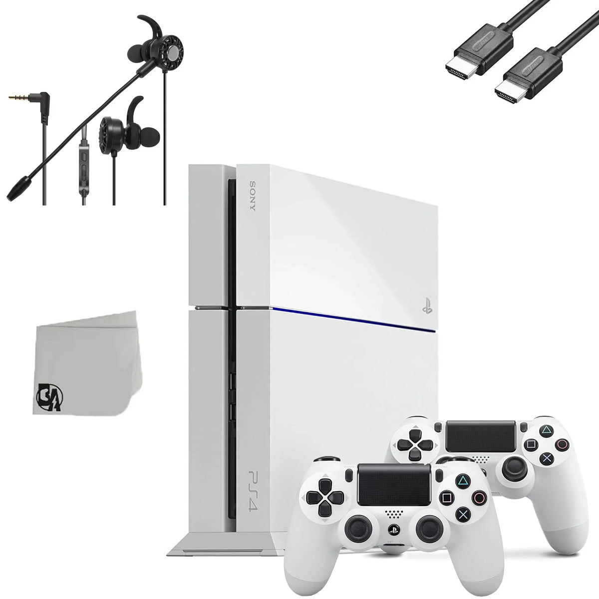 2 With Microphone Original Bundle PlayStation + Controller T5 Earbuds White 4 New Gaming BOLT With 500GB Like Console Matte AXTION