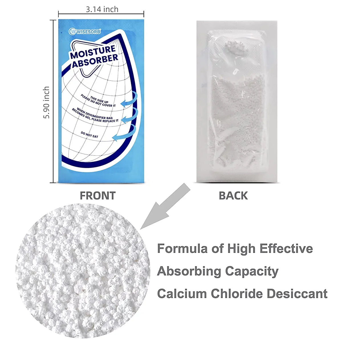 Closet 25 Absorbers, White for Basements, Humidity Bags Packing Wisesorb Tyvek Premium Perfect Moisture Granule Rvs, 30 Gram Dehumidifier Bathrooms, for Packs Packets