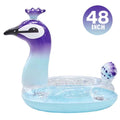 for Glitter Peacock Inch Lounge Inflatable Fast Toys Kids Summer Melia Float Game Party Swim Decorative with Designed Raft 48 Beach Pool Party liquid | Valves