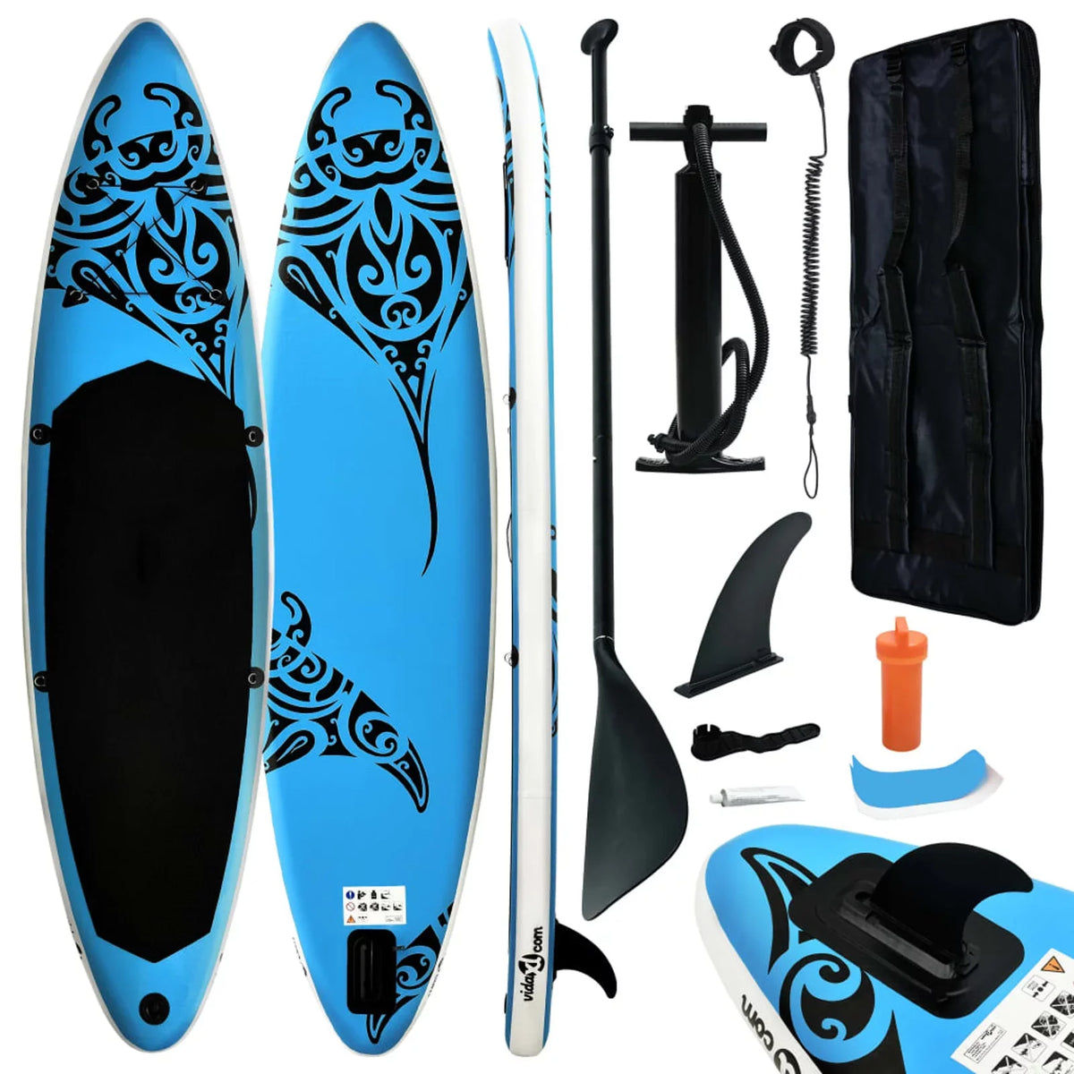 Paddleboard 126"x29.9"x5.9" Inflatable Blue Set