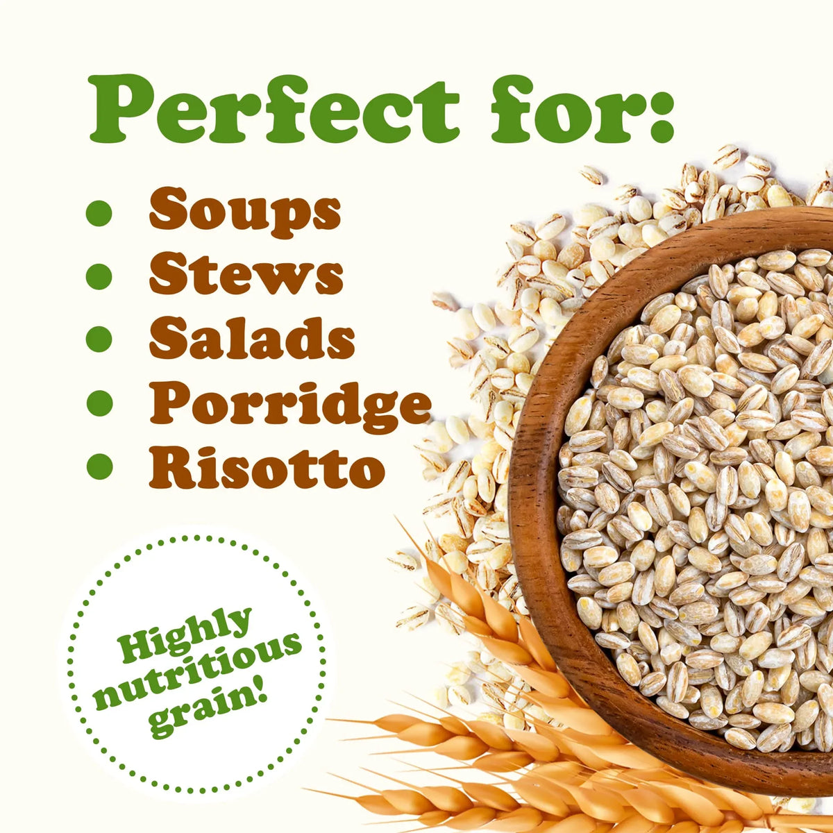 Food to 6 Organic Raw, Live Vegan — Non-GMO, — Barley, by Pounds Kosher, Pearl