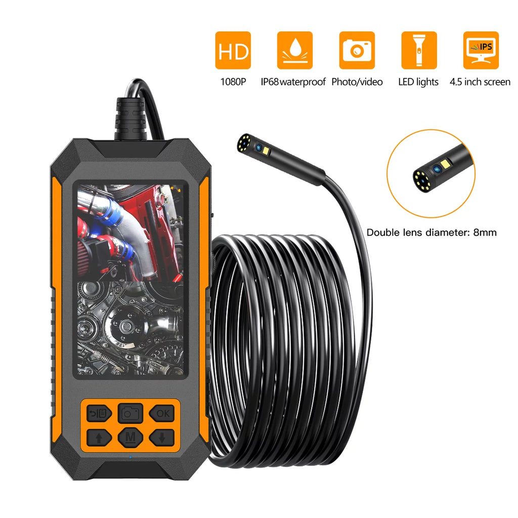 IP68 Camera Waterproof inch Display LED * endoscope,1944P Industrial Waterproof 8 1944P Camera Dual 4.5 Camera Waterproof inch 1080P/2592 Camera Display Camera Shinysix IP68 5m inch LED 4.5