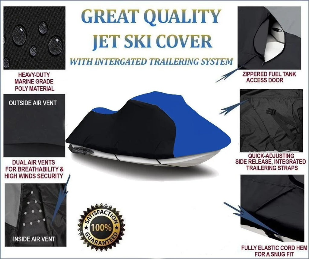 RFI 2003 HEAVY-DUTY, for TOP 2004 GTi / Sea-Doo Jet Sea BLUE Bombardier OF Compatible 2005 Cover BLACK Doo Ski LINE THE LE Cover