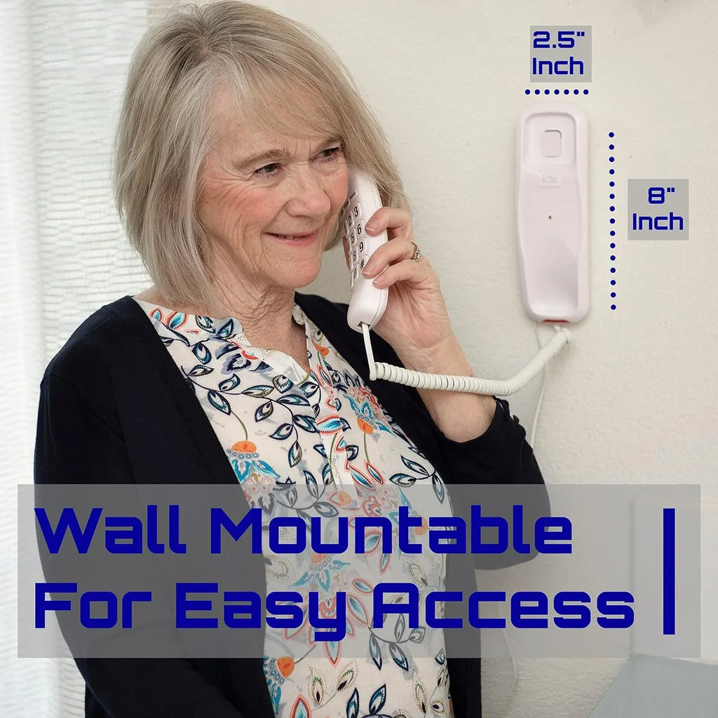 Ringer for Impaired Seniors for Loud - - Wall - Big - Landline Call Button Tyler Phone Mountable Corded