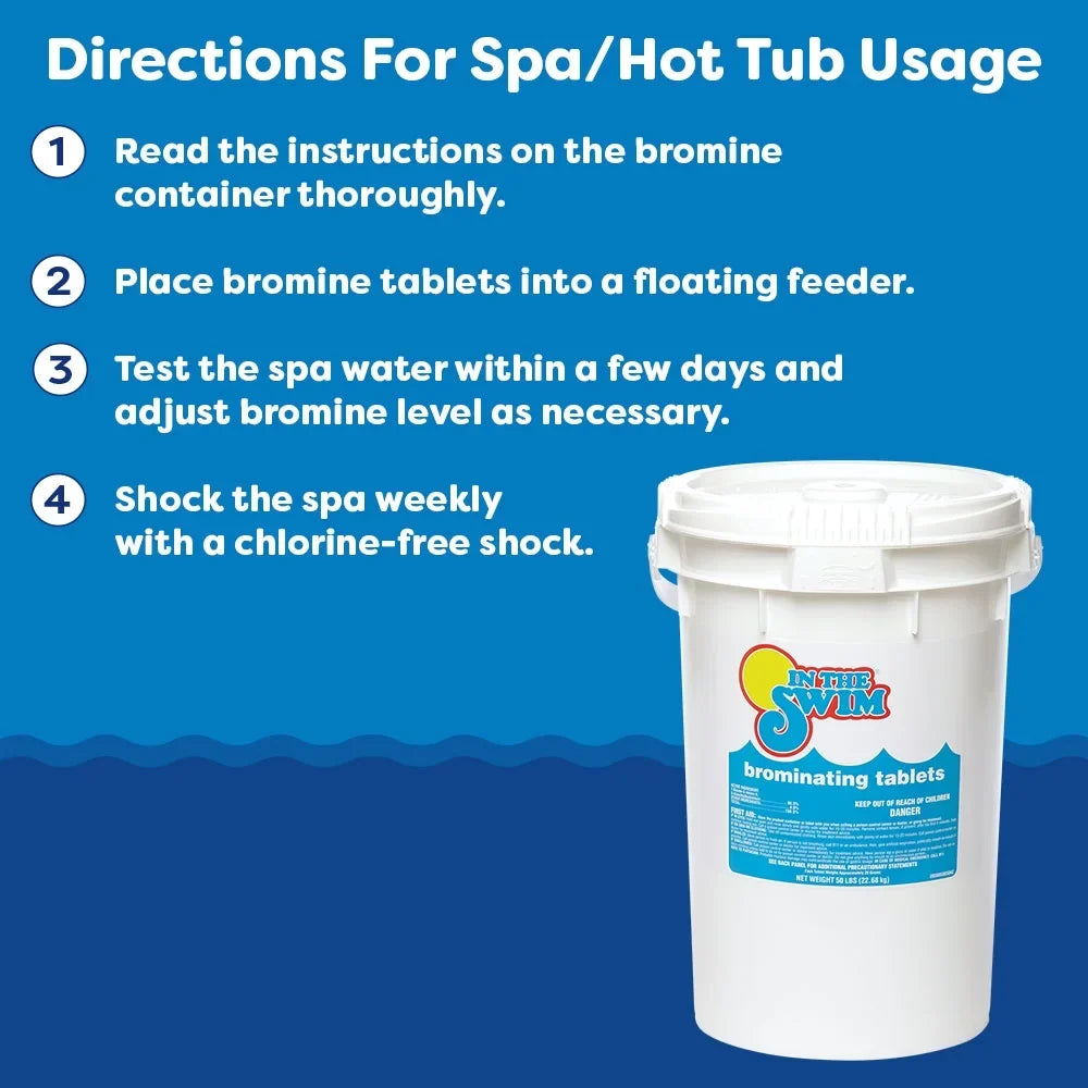 Bromine Chlorine Pounds 61% Sanitizer The for or 1 Tubs, U038008032AE Pools Pre-Stabilized, Spas, Low Swim Swimming - Odor, - Tablet In - 8 Hot Bromine Available Alternative Inch