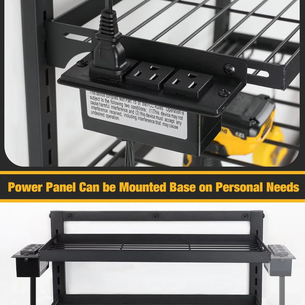 COFIT Workshop Rack Tool Organizer, Wall Tool Power Organizer, Adjustable Height Garage Organization Power Station, and 3 Tool Layers Iron Holder Charging for Drill with Mount Storage Tool