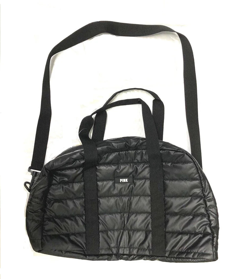 Pink New Taffeta duffle Quilted Black Duffle Victoria's Secret Bag