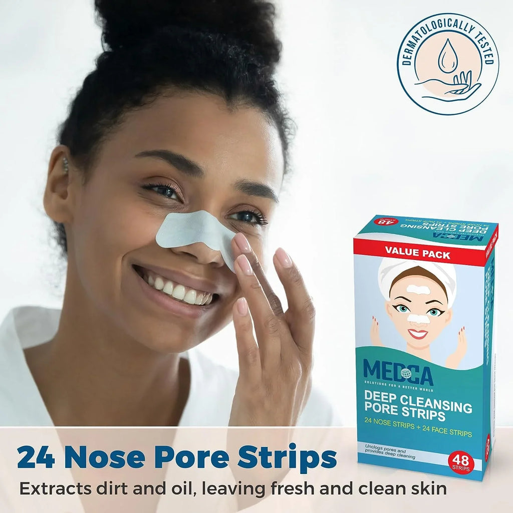 Deep Pack, Cleansers Facial MEDca Combo 48 Pore Cleansing Strips Sensitive Strips