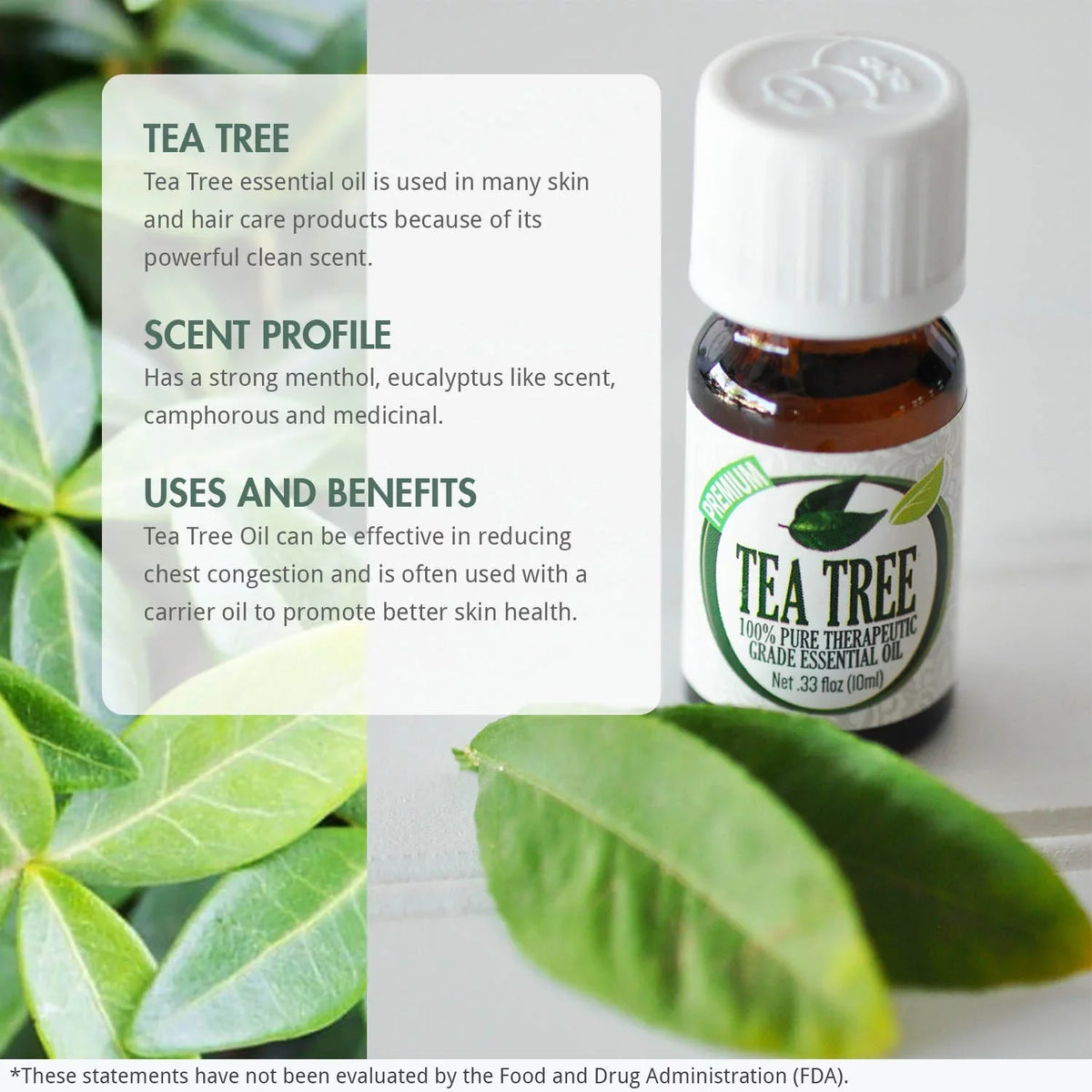 Oil Essential Solutions Oil Tea Tree 60ml/2oz Best - Grade - (60ml) Therapeutic Pure, 100% Healing