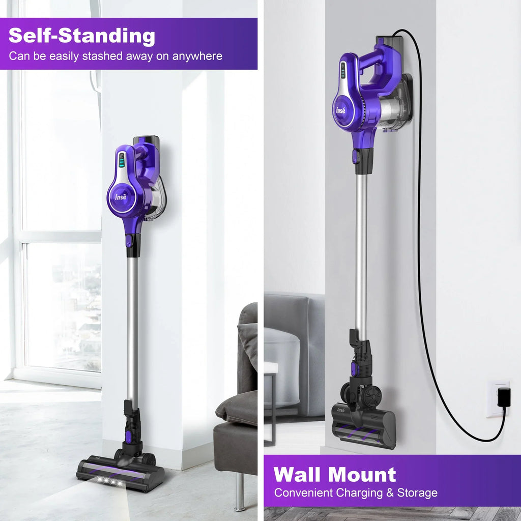Brushless to Rechargeable Cleaner,10-in-1 - Runtime Battery Mins Hard Handheld,23Kpa Floor Lightweight for Motor Hair Vacuum,Up 45 Stick Carpet Purple Vacuum 2500mAh Cordless Pet 250W