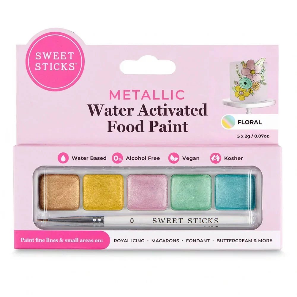 Sticks liquid-Activated Paint Edible Food Art Easter Mini Floral Palette, Sweet
