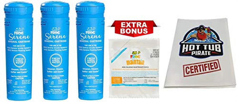 Non-Chlorine Shock FROG Mineral (3-Pack) Frog Cartridge King Replacement Bonus Technology 01-14-3812 with SPA Serene Maintain