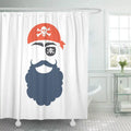 Pirate Party Shower Curtain Eyecup Props Mustache inch Babushka Face Booth Beard Birthday Corsair Mask 60x72 SUTTOM