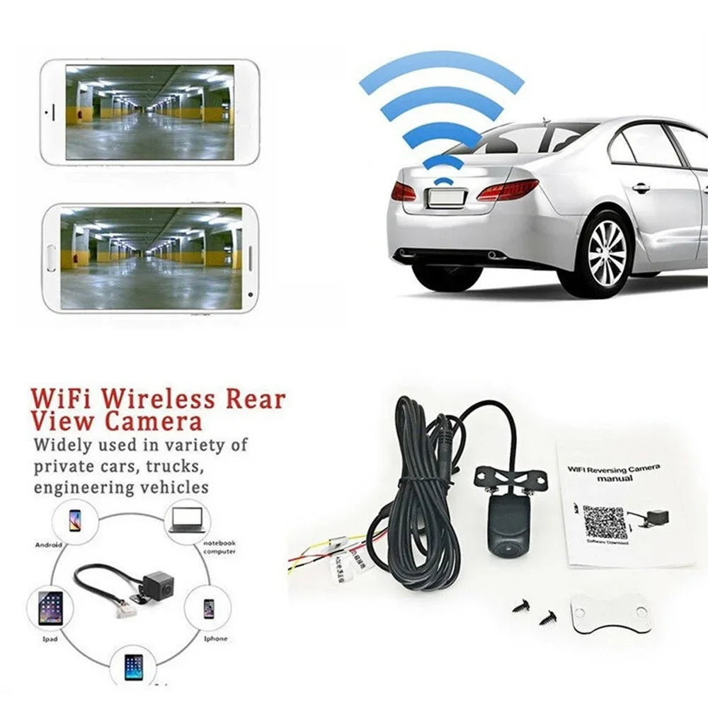 Car, Vision, WiFi Waterproof Wireless Backup with Reversing Monitor Vehicles, Camera Wireless WIFI HD LCD MABOTO Rear Backup Night Camera for IP67 Camera View