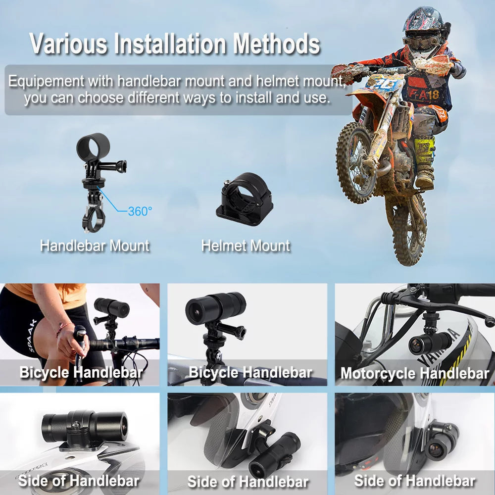 Action Helmet VSYSTO Wide Camera DVR, Angle Portable Vision with Remote WiFi Waterproof 150° HD Lens Night Recording, Camera G-Sensor Loop 1080P Camera Bicycle Control,