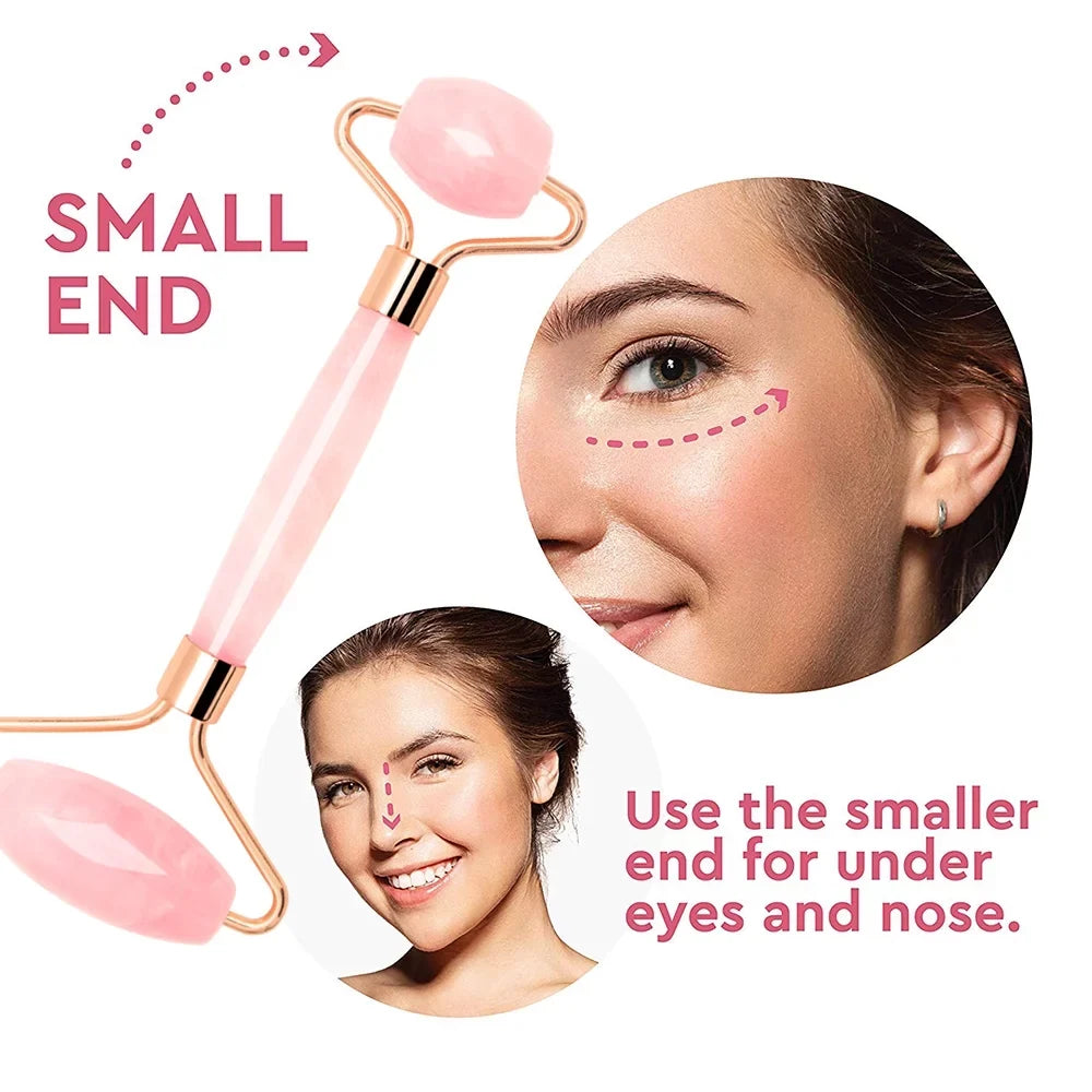 Roller, Quartz and Body Fine Sha for Relieve Jade Facial Face Beauty Relaxing Roller Massager and Eyes, Face, Muscle Roller, Tools, Wrinkles Skin Rose Lines Neck, Gua Care