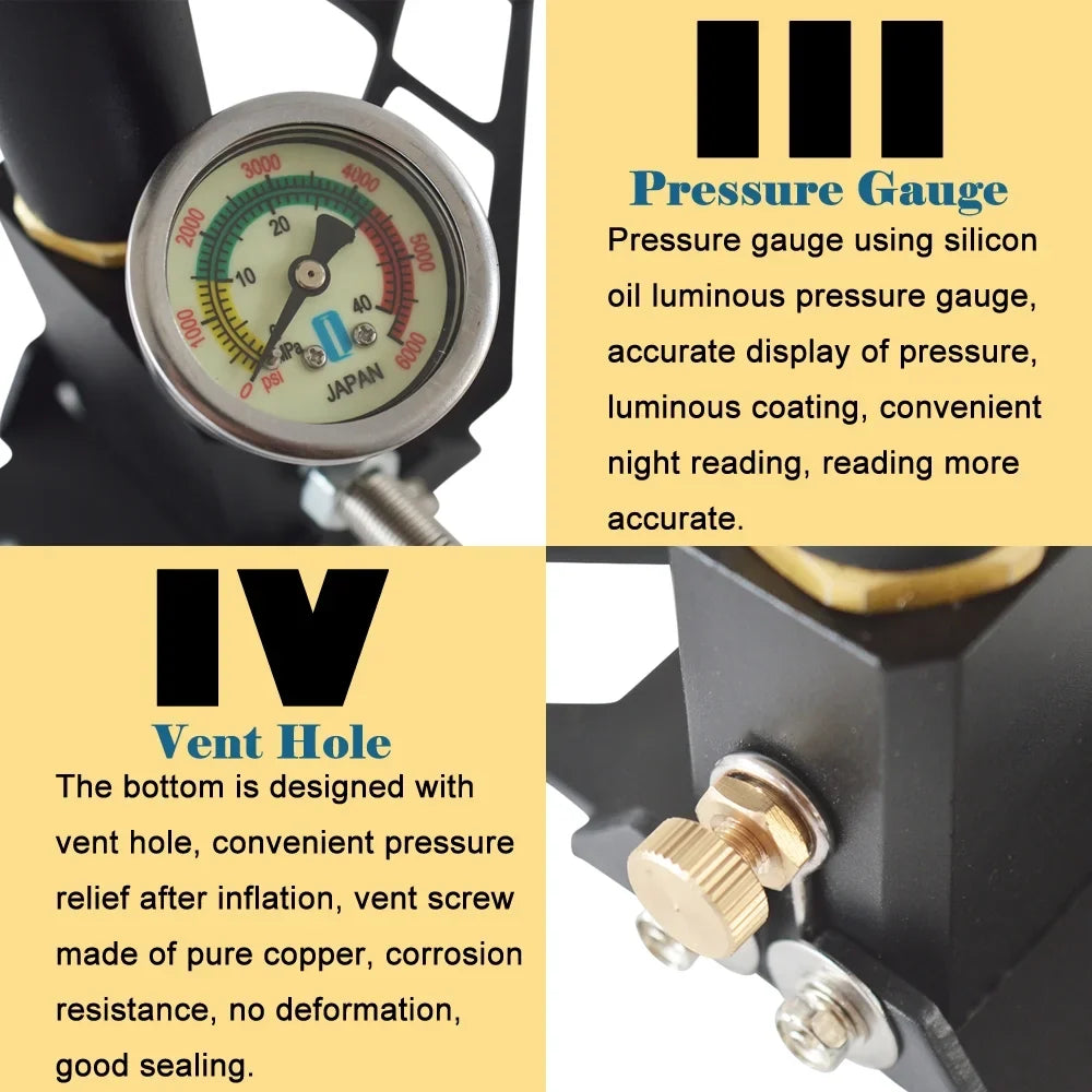 Hand Pressure Hunting Pump Four Techtongda High Operated 5800PSI Stage PCP Inflator Air