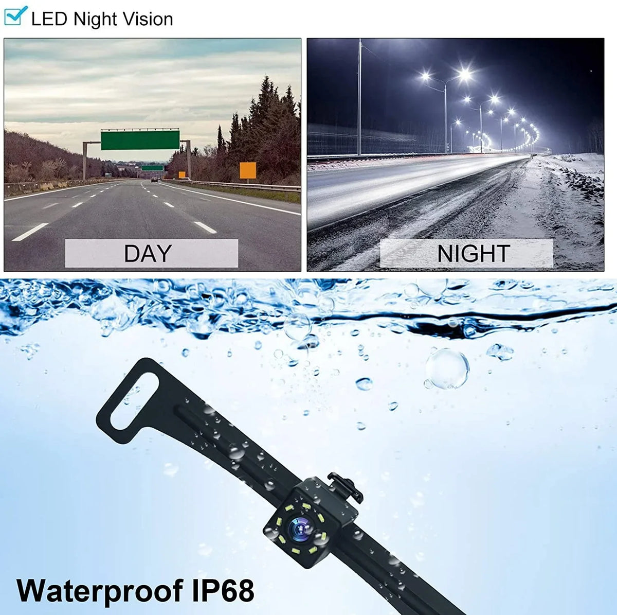 LCD Camera for RV Wireless 170 View Rear Car, Truck, for 4.3"" Night B-Qtech Vision Monitor Waterproof with Backup Camera
