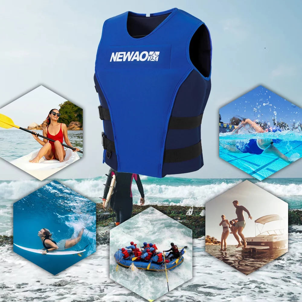 Skiing Safety and Jacket, NEWAO liquid Neoprene Sailing Float Suit for
