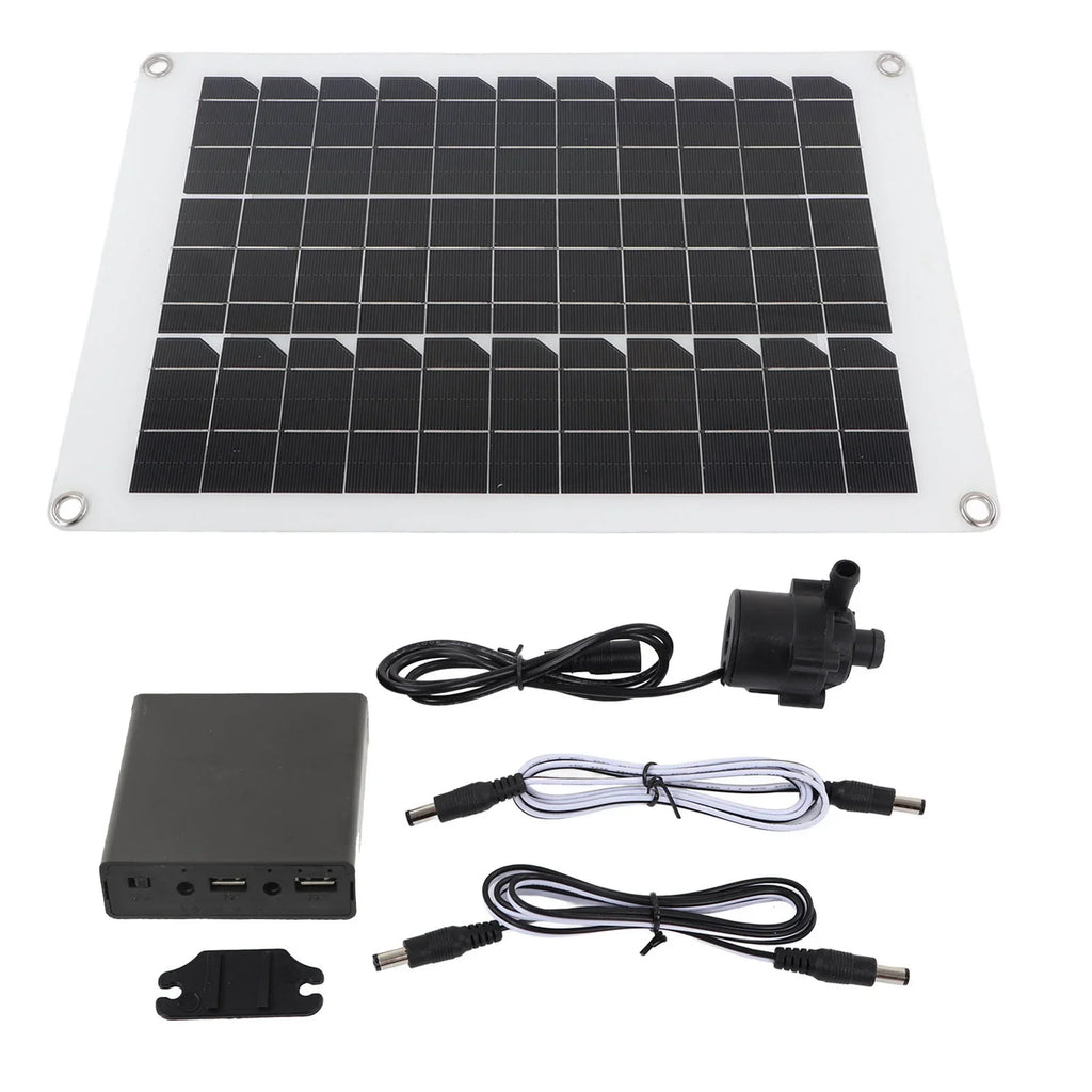 Garden Goldmeet Fountain Pond Panel Solar Noise for Submersible Bird Fish Low 20W Pump Hydroponic Bath Powered 12V liquid Kit