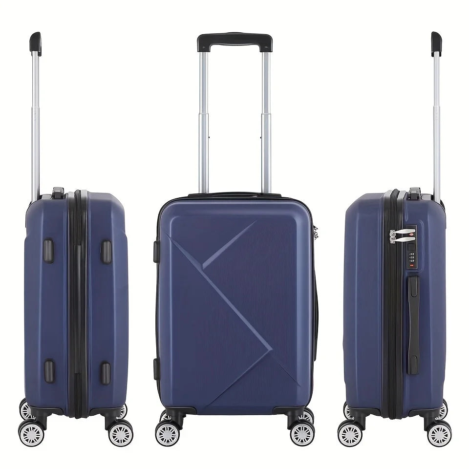 With For Luggage Wheels Four Business, - Spinner Scratch-Resistant 20 Carry-On Inch Suitcase Travel 20-Inch Blue Lock And Hardside Surface,