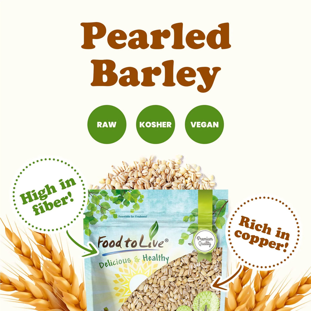— Barley, Pounds — by Kosher, Live Raw Vegan, to 10 Pearled Food