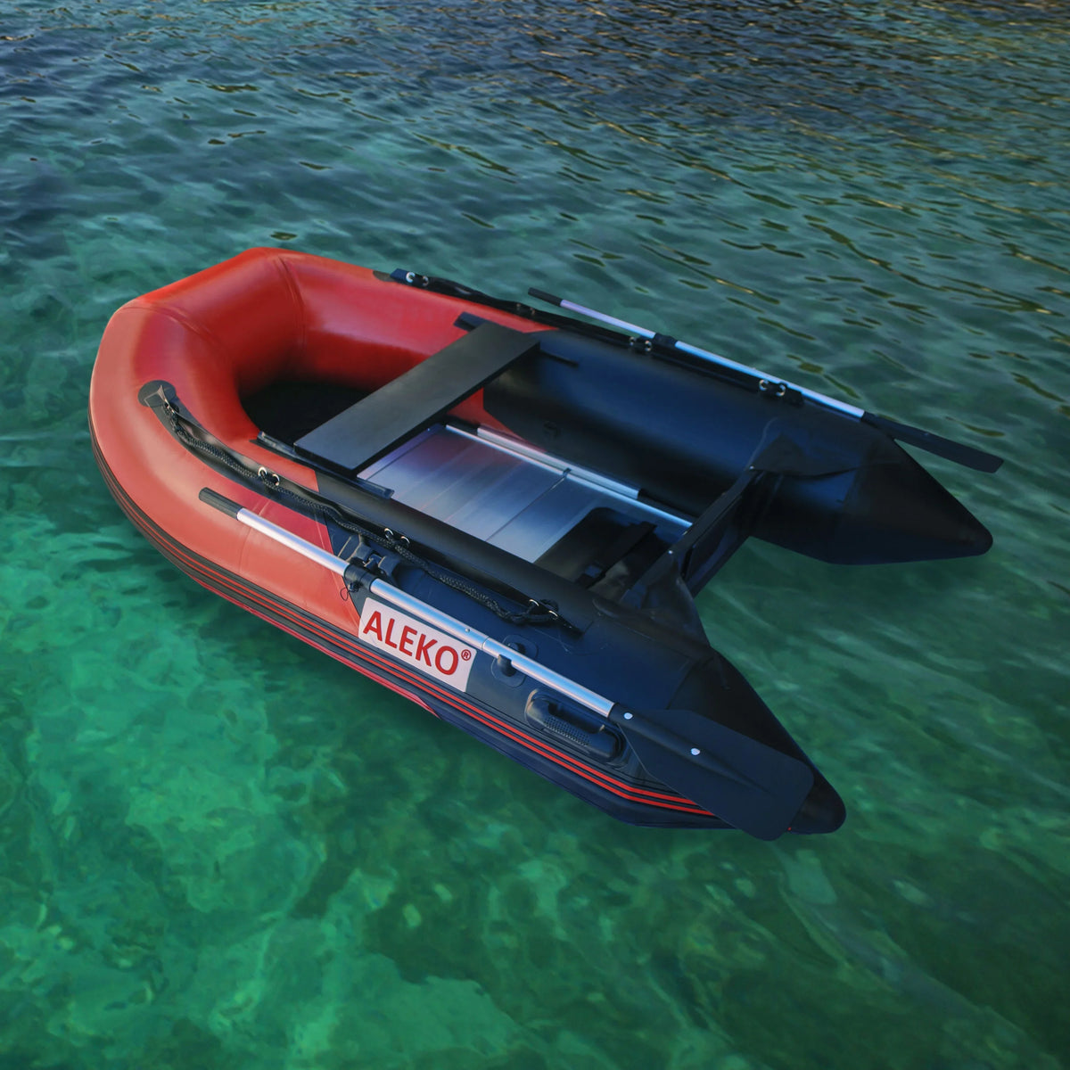 Black Boat Red Person feet Aluminum Floor ALEKO and 3 8.4 Inflatable with - BT250RBK