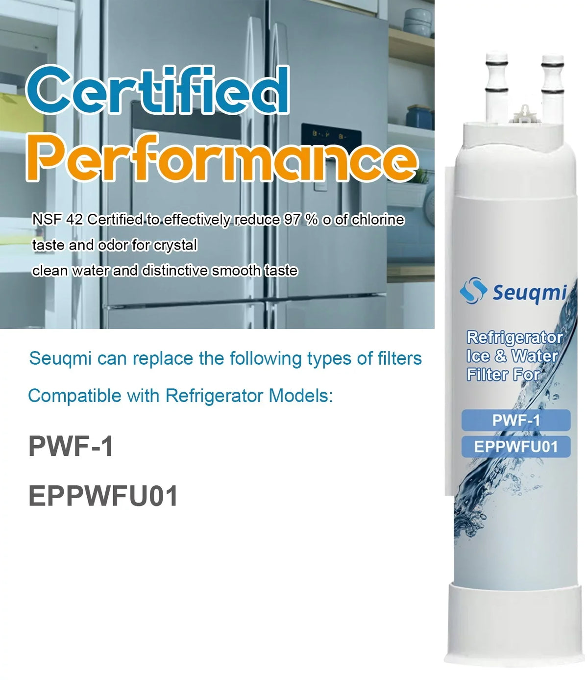 Frigidaire®PurePour are brand PWF-1 ice compatible and filters FPPWFU01 liquid with Seuqmi 2Pack