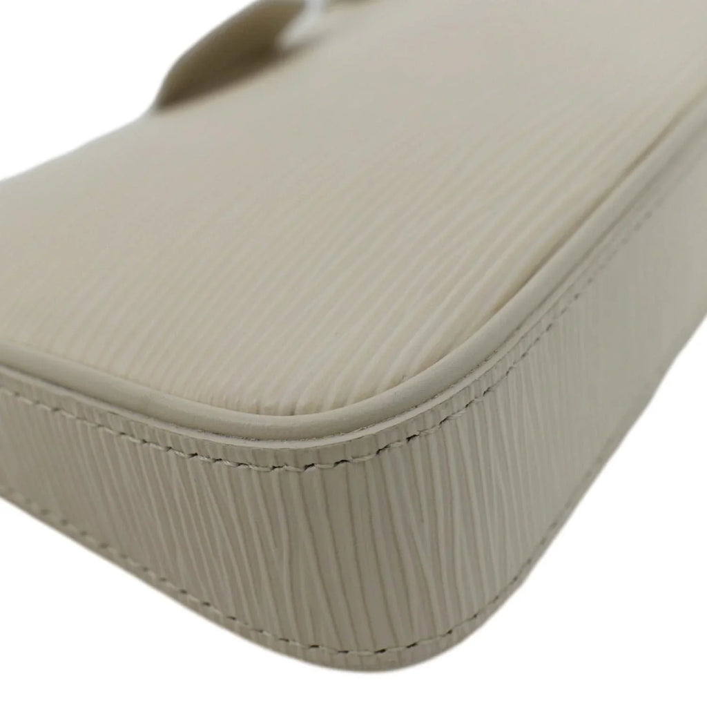 On Shoulder Easy Epi Pre-owned Pouch Strap Bag Cream Leather